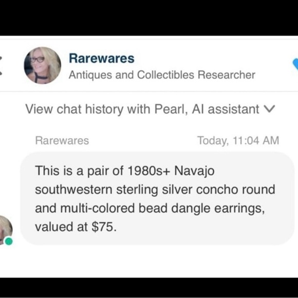 Vintage Sterling Silver Concho Fringe Earrings with Multi-Color Beads - Picture 8 of 9